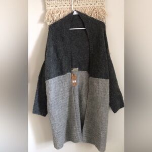 NWT Peruvian Link Alpaca Collection Open Ombre Two Tone Cardigan One Size